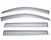 Acura MDX 2007-2013 - Дефлектори вікон з метал хром молдингом, к-т 4 шт (Wellvisors) фото, цена