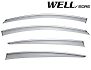 Buick Regal 2011-2017 - Дефлектори вікон з хромованим металічним молдингом, к-т 4 шт, (Wellvisors) фото, цена