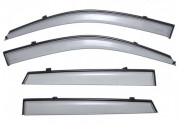 Hyundai Tucson 2005-2009 - Дефлектори вікон з метал чорним молдингом, к-т 4 шт (Wellvisors) фото, цена