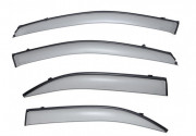 Kia Sorento 2003-2009 - Дефлектори вікон з метал чорним молдингом, к-т 4 шт (Wellvisors) фото, цена