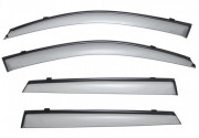 Kia Sorento 2011-2015 - Дефлектори вікон з метал чорним молдингом, к-т 4 шт (Wellvisors) фото, цена