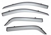 Kia Sportage 2004-2010 - Дефлектори вікон з метал чорним молдингом, к-т 4 шт (Wellvisors) фото, цена