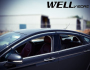 Ford Fusion 2013-2018 - Дефлектори вікон з хромованим металічним молдингом, к-т 4 шт, (Wellvisors) фото, цена