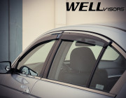 Honda Accord 2008-2011 - Дефлектори вікон з хромованим металічним молдингом, к-т 4 шт, (Wellvisors) фото, цена