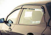 Mazda 2 2011-2015 - Дефлектори вікон з метал чорним молдингом, к-т 4 шт (Wellvisors) фото, цена