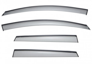 Nissan Murano 2009-2014 - Дефлектори вікон з метал чорним молдингом, к-т 4 шт (Wellvisors) фото, цена