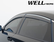 Honda Accord 2018-2020 - Дефлектори вікон з хромованим металічним молдингом, к-т 4 шт, (Wellvisors) фото, цена
