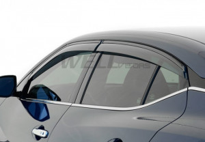 Nissan Maxima 2016-2020 - Дефлектори вікон з метал чорним молдингом, к-т 4 шт (Wellvisors) фото, цена