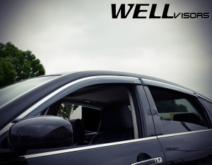 Infiniti M 2006-2010 - Дефлектори вікон з хромованим металічним молдингом, к-т 4 шт, (Wellvisors) фото, цена