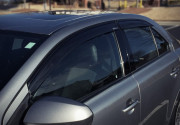 Suzuki Kizashi 2010-2014 - Дефлектори вікон з метал чорним молдингом, к-т 4 шт (Wellvisors) фото, цена