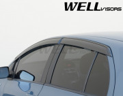 Toyota Yaris 2009-2011 - Дефлектори вікон з метал чорним молдингом, к-т 4 шт (Wellvisors) фото, цена