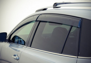 Toyota Rav 4 2013-2018 - Дефлектори вікон з метал чорним молдингом, к-т 4 шт (Wellvisors) фото, цена