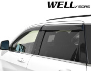 Jeep Grand Cherokee 2011-2019 - Дефлектори вікон з хромованим металічним молдингом, к-т 4 шт, (Wellvisors) фото, цена
