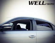 Volkswagen Passat 2012-2018 - Дефлектори вікон з метал чорним молдингом, к-т 4 шт (Wellvisors) фото, цена