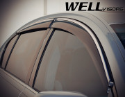 Lexus GS 2006-2011 - Дефлектори вікон з хромованим металічним молдингом, к-т 4 шт, (Wellvisors) фото, цена