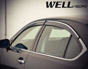 Lexus LS 2006-2017 - Дефлектори вікон з хромованим металічним молдингом, к-т 4 шт, (Wellvisors) фото, цена