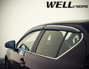 Lexus CT 2011-2017 - Дефлектори вікон з хромованим металічним молдингом, к-т 4 шт, (Wellvisors) фото, цена
