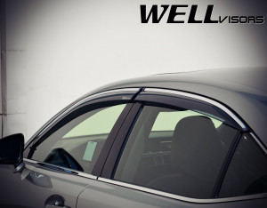 Lexus IS 2014-2018 - Дефлектори вікон з хромованим металічним молдингом, к-т 4 шт, (Wellvisors) фото, цена
