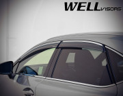 Lexus NX 2015-2018 - Дефлектори вікон з хромованим металічним молдингом, к-т 4 шт, (Wellvisors) фото, цена