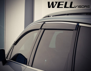 Volkswagen Touareg 2011-2018 - Дефлектори вікон з хромованим металічним молдингом, к-т 4 шт, (Wellvisors) фото, цена