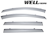 Volvo V60  2015-2018 - Дефлектори вікон з хромованим металічним молдингом, к-т 4 шт, (Wellvisors) фото, цена