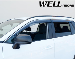 Toyota Rav 4 2019-2020 - Дефлектори вікон з хромованим металічним молдингом, к-т 4 шт, (Wellvisors) фото, цена