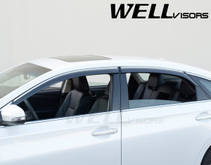 Toyota Avalon 2013-2018 - Дефлектори вікон з хромованим металічним молдингом, к-т 4 шт, (Wellvisors) фото, цена