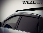 Toyota Venza 2009-2015 - Дефлектори вікон з хромованим металічним молдингом, к-т 4 шт, (Wellvisors) фото, цена