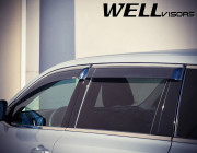 Toyota Highlander 2014-2019 - Дефлектори вікон з хромованим металічним молдингом, к-т 4 шт, (Wellvisors) фото, цена