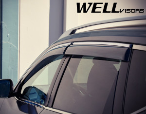Nissan Rogue 2014-2018 - Дефлектори вікон з хромованим металічним молдингом, к-т 4 шт, (Wellvisors) фото, цена