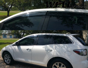 Mazda CX-7 2007-2012 - Дефлектори вікон з хромованим металічним молдингом, к-т 4 шт, (Wellvisors) фото, цена