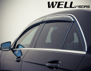 Mercedes-Benz E 2009-2016 - Дефлектори вікон з хромованим металічним молдингом, к-т 4 шт, (Wellvisors) фото, цена