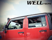 Jeep Wrangler 2007-2017 - Дефлектори вікон Premium серії, к-т 4 шт (Wellvisors) фото, цена