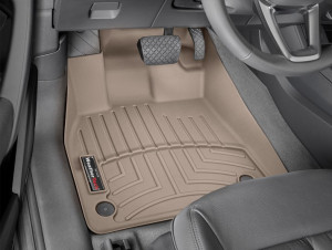 Audi Q5 2018-2023 - Коврики резиновые с бортиком, передние, бежевый. (WeatherTech) фото, цена