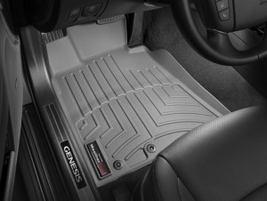 Hyundai Genesis 2009-2016 - Коврики резиновые с бортиком, передние, серые. (WeatherTech) фото, цена