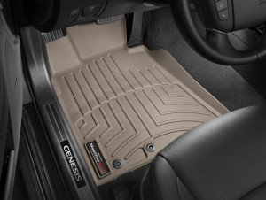 Hyundai Genesis 2009-2016 - Коврики резиновые с бортиком, передние, бежевые. (WeatherTech) фото, цена