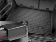 Hyundai Santa Fe 2019-2021 - Коврик резиновый в багажник с накидкой, черный. (WeatherTech) 5мест фото, цена