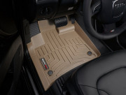Audi Q7 2006-2014 - Коврики резиновые с бортиком, передние, бежевые. (WeatherTech) фото, цена