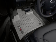 Audi Q7 2006-2014 - Коврики резиновые с бортиком, передние, серые. (WeatherTech) фото, цена