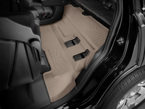 Cadillac Escalade 2015-2024 - Коврики резиновые с бортиком, задние, бежевые. (WeatherTech)  с проходом к 3 ряду фото, цена