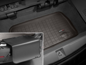 Toyota Sienna 2013-2021 - (3 ряда) Коврик резиновый в багажникс накидкой, какао. (WeatherTech) фото, цена