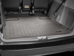 Toyota Sienna 2013-2021 - (2 ряда) Коврик резиновый в багажник, какао. (WeatherTech) фото, цена