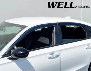 Honda Civic 2022-2023 - Дефлектори вікон з метал чорним молдингом, к-т 4 шт (Wellvisors) фото, цена