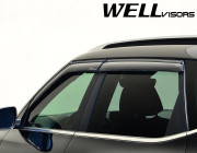 Kia Seltos 2021-2022 - Дефлектори вікон з метал чорним молдингом, к-т 4 шт (Wellvisors) фото, цена