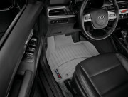 Kia Telluride 2020-2023 - Лайнери передні (килими гумові з анатомічним бортиком) сірі. (WeatherTech) фото, цена