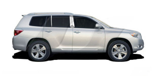 Toyota Highlander 2008-2013 - Хромированные накладки на стойки,  к-т 6 шт. (SES) фото, цена