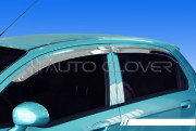 Daewoo Matiz 2005-2010 - Дефлекторы окон (ветровики), хромированные, комлект. (Clover) фото, цена