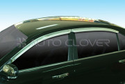 Chevrolet Epica 2006-2010 - Дефлекторы окон (ветровики), хромированные, комлект. (Clover) фото, цена