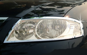 Nissan Almera Classic 2006-2008 - (Renault Samsung  SM3) - Хромированные накладки на фары. фото, цена