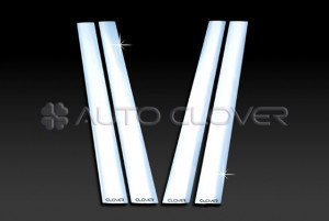 Kia Mohave  2008-2010 - Хромированные накладки на стойки  к-т 4 шт. (Пластик) фото, цена